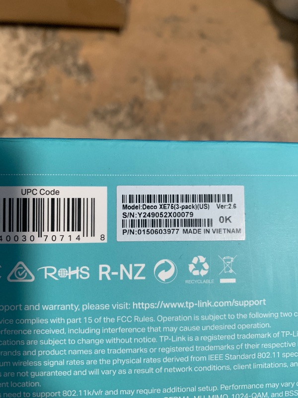 Photo 1 of TP-Link ???? XE75 AXE5400 Tri-Band WiFi 6E Mesh System - Wi-Fi up to 7200 Sq.Ft, Engadget Rated Best Mesh For Most People, Replaces WiFi Router and Extender, AI-Driven Mesh New 6GHz Band, 3-Pack