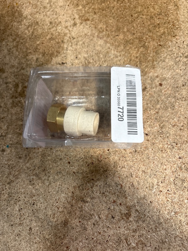 Photo 1 of 1 Piece 3/4" Female NPT x 3/4" CPVC Adapter, 3/4" CPVC Female Adapter, Brass, 1 Pack