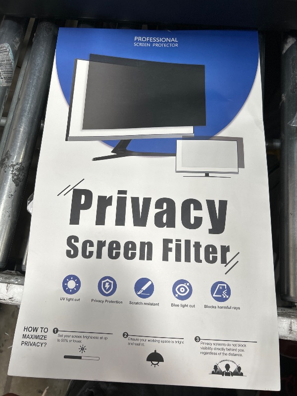 Photo 1 of [2 Pack] 20 Inch Computer Privacy Screen for 16:9 Aspect Ratio Widescreen Monitor, Eye Protection Anti Glare Blue Light Computer Monitor Privacy Filter, Removable Anti-Scratch 20in Protector Film