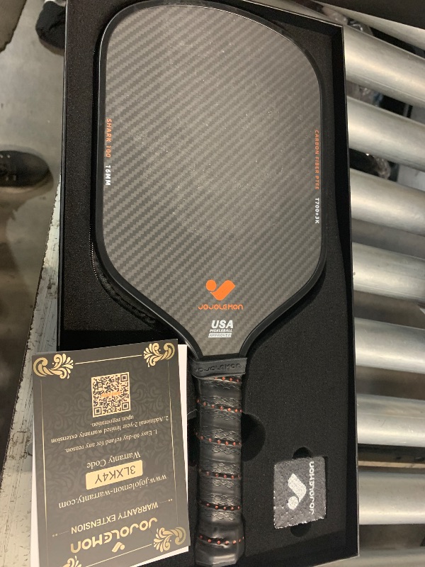 Photo 1 of ***(HEAVILY USED/ MINOR DAMAGE)***JOJOLEMON Pickleball Paddles Featuring a Raw Carbon Fiber Paddle Face and 16mm Power Polymer Core Pickleball Rackets Designed for Spin and Consistency