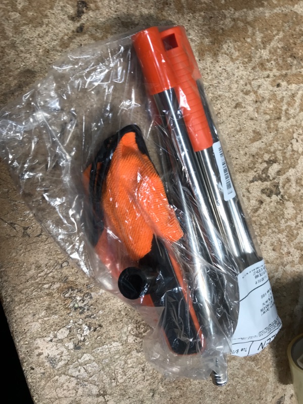 Photo 1 of 2 in 1 Floor Scrub Brush Grout Brush with 57.8" Long Handle,120°Rotatable Shower Tile Grout Scrubber,V-Shaped Corner Brush for Hard to Reach Areas (Orange)