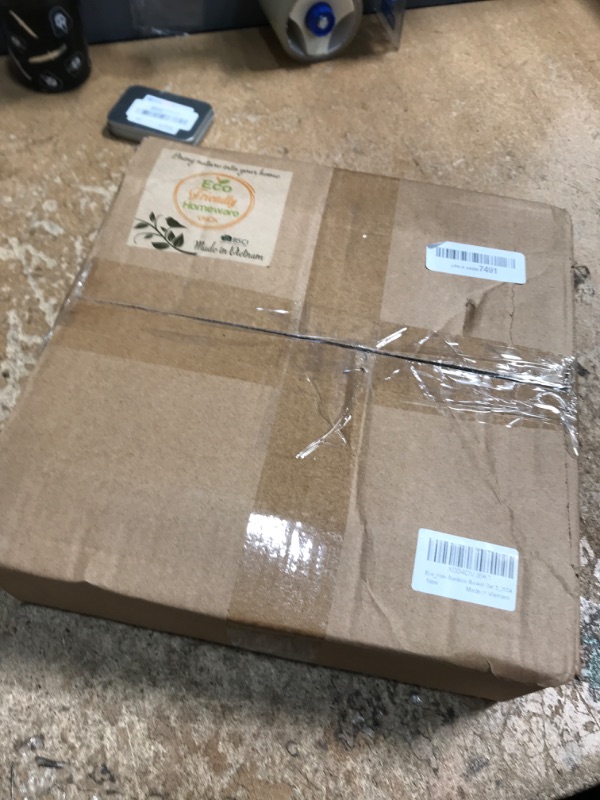 Photo 1 of Bamboo Woven Baskets For Storage, Small Wicker Basket Storage, Organization Baskets Wicker Bread Basket, Kitchen Counter Organizing, Set Of 3 (9.1", 10.2", 12" diameter)