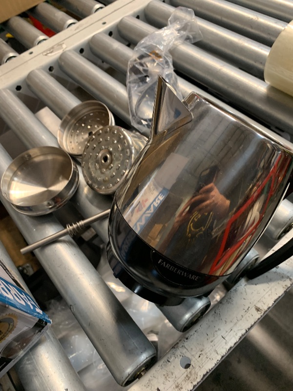 Photo 1 of ***(HEAVILY USED/ MINOR DAMAGE)***Farberware Electric Coffee Percolator, FCP240, Stainless Steel Basket, Automatic Keep Warm, No-Drip Spout, 4 Cup