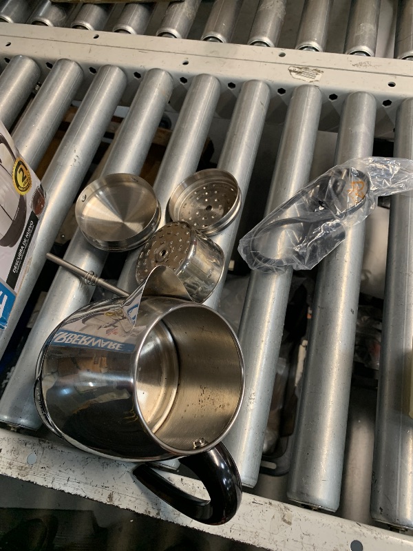 Photo 1 of ***(HEAVILY USED/ MINOR DAMAGE)***Farberware Electric Coffee Percolator, FCP240, Stainless Steel Basket, Automatic Keep Warm, No-Drip Spout, 4 Cup