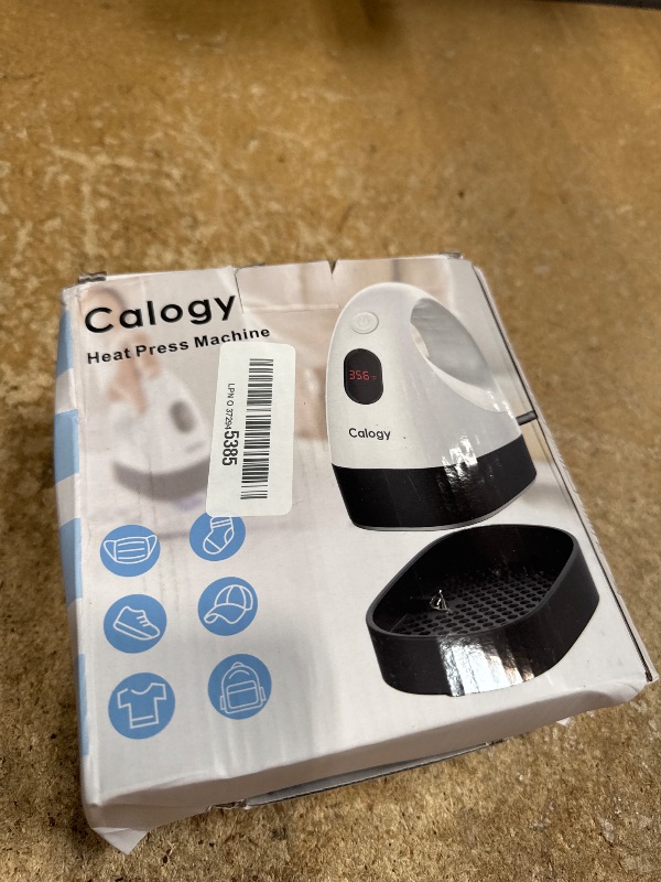 Photo 1 of Calogy Mini Heat Press, Heat Transfer Machine, Constant Temp Control, Insulated Safety Base, Fits for Crafts, T-Shirt, Hat, Cap, Pillows(White Pink)