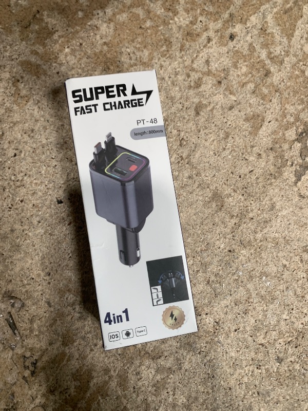 Photo 1 of [2025 Mirco-Version] 4 in 1 Retractable Car Charger,69W Car Charger USB C,Cigarette Lighter Adapter,Fast Charging for iPhone 16e/16/15/14,13,Samsung Galaxy,iPad,Pixel (Gray)