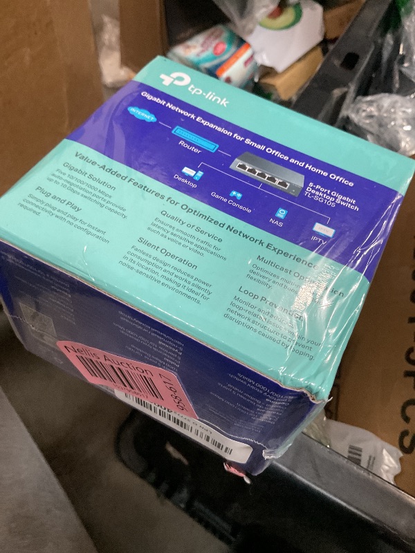 Photo 1 of TP-Link TL-SG105, 5 Port Gigabit Unmanaged Ethernet Switch, Network Hub, Ethernet Splitter, Plug & Play, Fanless Metal Design, Shielded Ports, Traffic Optimization,Navy Blue