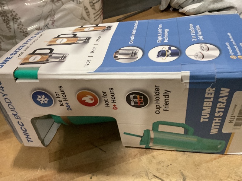 Photo 1 of ***(MINOR DAMAGE/ SEE NOTES)***Frost Buddy Thicc Buddy - 40 oz Stainless Steel Vacuum Insulated Tumbler with Lid and Straw for Water - Travel Mug Cupholder Friendly - Gifts for Women Men Him Her (Aquamarine)