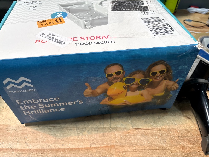 Photo 1 of [PATENTED] POOLHACKER 2025 Upgrade 2 Sets Poolside Storage Basket - Original Above Ground Pool Accessories, Swimming Pool Storage Basket with Pool Cup Holder, Poolside Storage to Organize Cup Towel