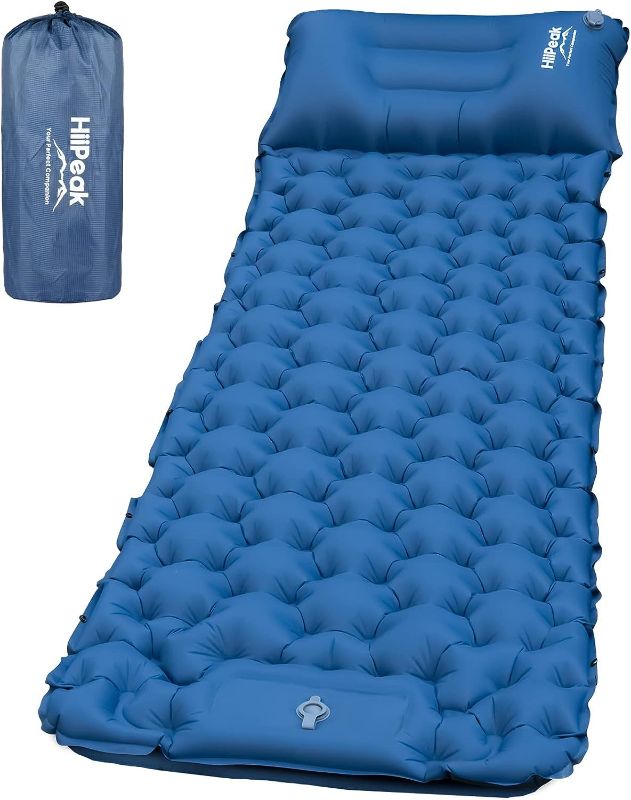 Photo 1 of (BAGGED) (USED/FAIR) HiiPeak Inflatable Double Camping Mat with Foot Pump & Pillow, Ultralight Sleeping Air Pad for 2 Person, Portable Sleeping Bed Compact for Camping Hiking Backpacking Outdoor