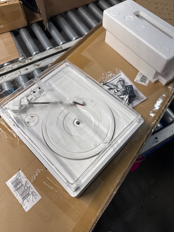 Photo 1 of (USED/FAIR) (UNABLE TO TEST TOTAL FUNCTIONALITY) Vinyl Record Player with Speakers Vintage Turntable for Vinyls Records Belt-Driven Turn Table Support 3-Speed, Wireless Playback, Headphone, AUX-in, RCA Line LP Phonograph for Sound Enjoyment Black