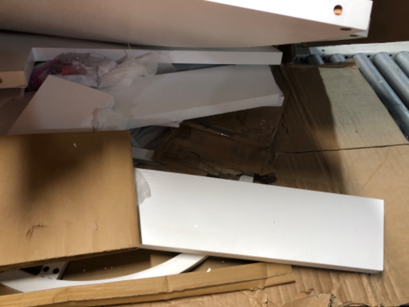 Photo 1 of ***MAJOR DAMAGE - INCOMPLETE - SEE COMMENTS***
Tribesigns Round Dining Table Wood Kitchen Table for Dining Room, 47 in Dinning Room Tables for 4-6, Circle Dinner Table with Wooden Tabletop and Cross Base for Kitchen, White