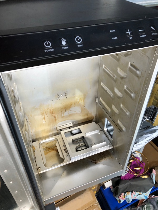 Photo 1 of ***HEAVILY USED AND DIRTY - DAMAGED - DENTED - MISSING PARTS - UNABLE TO TEST - SEE PICTURES***
EAST OAK Ridgewood Pro 30" Electric Smoker | Built-in Meat Probe & Elevated Stand for Outdoors | Up to 6× Longer Smokes, Adjustable Side Chip Loader | Smoke Mo