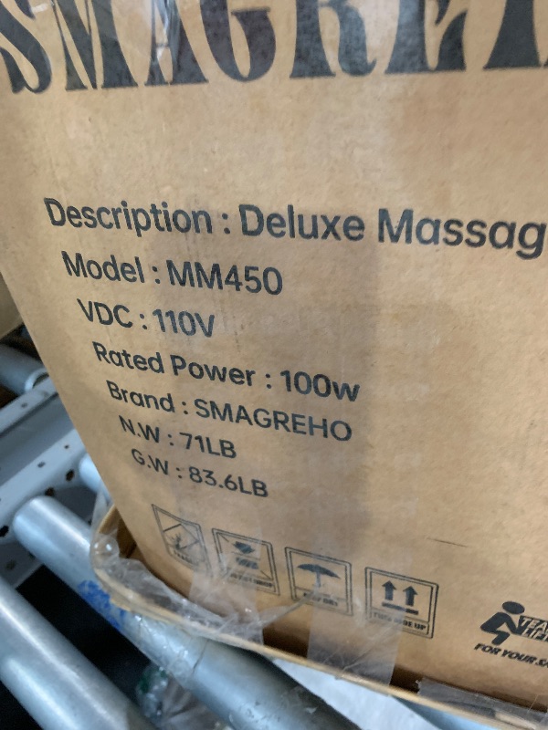 Photo 1 of ***PARTIAL SET***BOX 1 OF 2***SMAGREHO 2025 Massage Chair Full Body,Zero Gravity Lower Back and Calf Heating Shiatsu Massage Recliner with 6 Auto with Manual Modes?Home and Office Use?MM450 Brown and Gold
