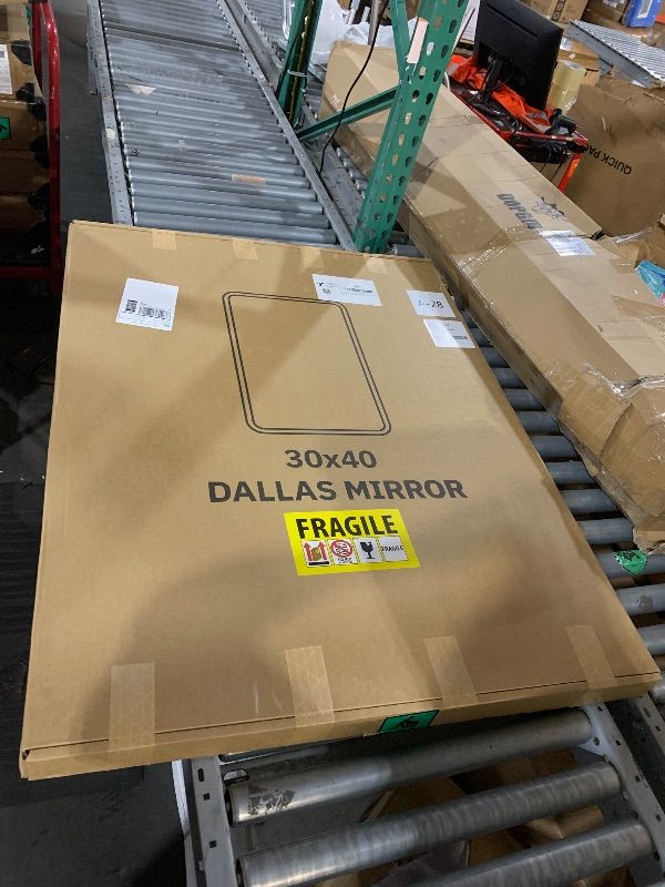 Photo 1 of ***FACTORY SEALED***Arcus Home Bathroom Mirrors for Wall 30x40 Inch Black Powder Coated Iron Frame Large Round Rectangular Wall Mirror Anti-Rust, for Home Decor Vanity Farmhouse Mirror (Hangs Horizontal/Vertical)