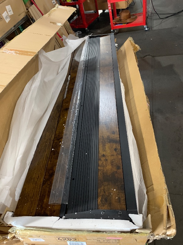 Photo 1 of ***DAMAGED - SEE NOTES/PICTURES***YITAHOME King Size Bed Frame, Upholstered Platform Bed Frame with 4 Drawers/Charging Station, Storage Headboard Metal Bed Frame Strong Wooden Slats, No Box Spring Needed, Fast Assembly, Rustic Brown