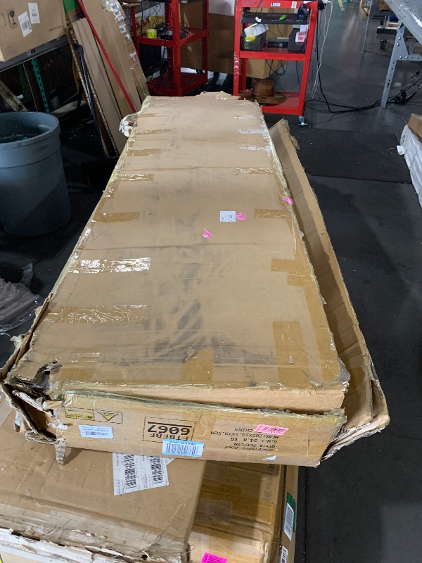 Photo 1 of ***DAMAGED - SEE NOTES/PICTURES***YITAHOME King Size Bed Frame, Upholstered Platform Bed Frame with 4 Drawers/Charging Station, Storage Headboard Metal Bed Frame Strong Wooden Slats, No Box Spring Needed, Fast Assembly, Rustic Brown