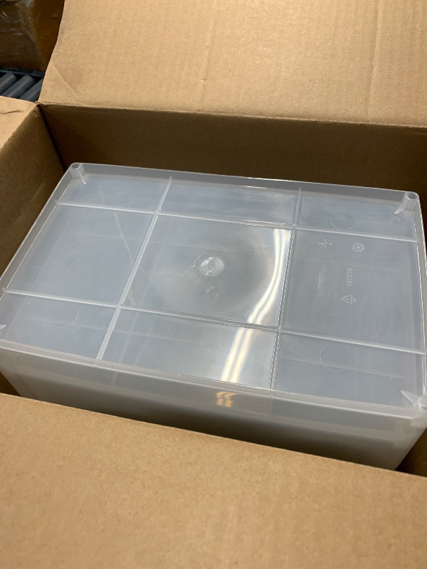 Photo 1 of ***(MISSING 1 LATCH OFF ONE LID)***IRIS USA Dog Food Storage Container, 2 Pack, Up to 30 lbs Each, Airtight Seal for Freshness, Wheels for Rolling, Easy One Hand Opening, Made in USA, BPA Free, Clear/Black