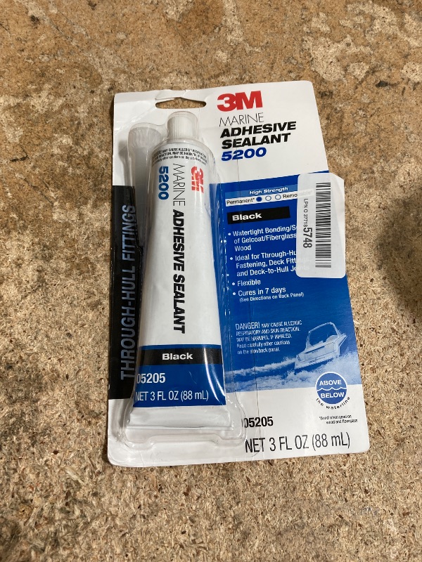 Photo 1 of 3M Marine Adhesive Sealant 5200 - Permanent Bonding and Sealing for Boats and Marine Applications - Black - 3 Ounces
