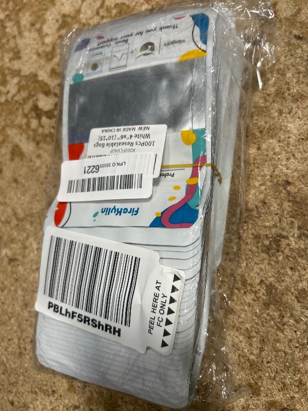 Photo 1 of 100 Pack Resealable Stand Up Bags,Smell Proof Pouch Sealable Foil Pouch Bags for Packaging (White, 4" x 6")