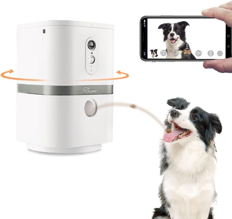 Photo 1 of 
SKYMEE Petalk AI II Dog Camera with Speaker no Subscription,Dog Camera Automatic Treat Dispenser, WiFi Pet Camera with 180° Pan Full-Room View,(2.4G WiFi Only(UNTESTED FULLY) 