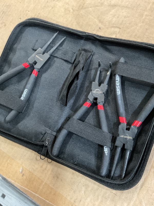 Photo 1 of (Please see all images) WISEUP Snap Ring Pliers Set, Heavy Duty 4PCS-7 inch Internal/External Circlip Pliers