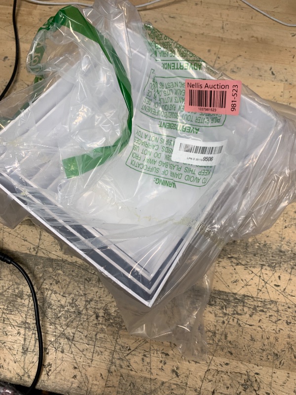 Photo 1 of **Read Notes** KORETECH 6Pcs Buffet Risers, Food Risers for Buffet, Acrylic Boxes for Display Cube Riser Display Cases Acrylic Square Cube Display Base, White