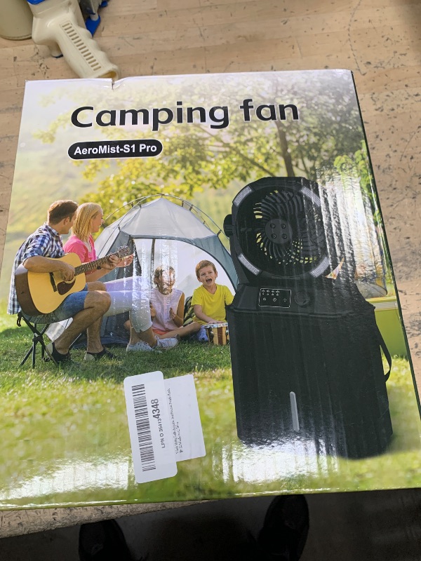 Photo 1 of *NO MIST* Misting Fan Portable 42800mAh Rechargeable Camping Fan with Remote Control, 3 LED Light & Stepless Speed Control & Cooling Spray with 6L Bucket, Timer Function, Portable Handle, Rotating Hanging Hook