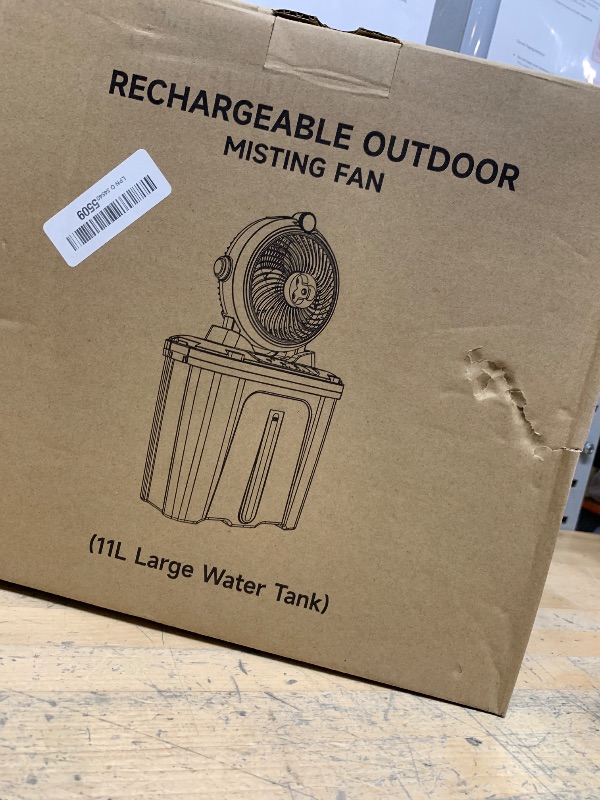 Photo 1 of 11L Bucket Portable Misting Fan with LED Light, 20000mAh (6.5/12h Working Rechargeable Camping Fan, 3 Strong Winds, 3 Large Spray Outlets,Cooling Mist Fans for Fishing/Travel/Garden Party/Tent
