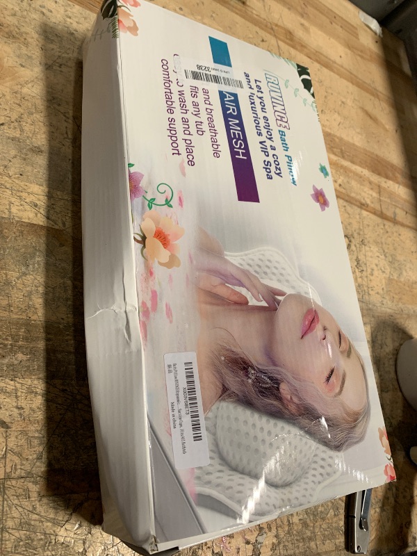 Photo 1 of Bath Pillow RUVINCE Ergonomic Luxury Bathtub Pillow with Head,Neck, Shoulder and Back Support, 4D Bath Pillows for tub with 6 Powerful Suction Cups, Fits All Bathtub