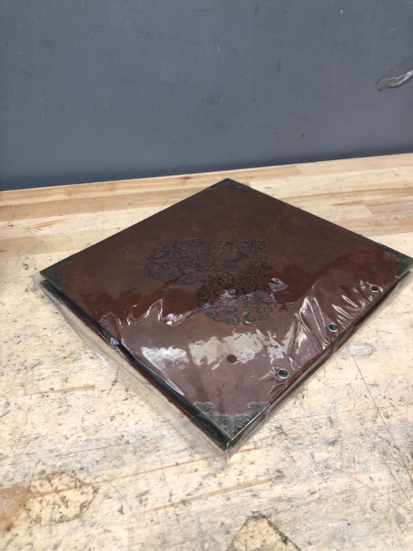 Photo 1 of (MISSING RINGS) (USED/FAIR) ADVcer Photo Album or DIY Scrapbook (10x10 inch 50 Pages Double Sided), Vintage Leather Cover Three-Ring Binder Picture Booth Albums with 9 Colors 408pcs Self Adhesive Photos Corners for Memory Keep