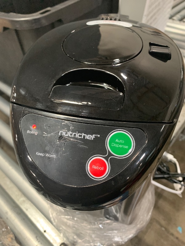 Photo 1 of (DENTED) NutriChef 5.2 Qt Electric Water Kettle, Quick Heating, 5 Liter Digital Kettle with 5 Temperature Settings, Safety Lock, Stainless Steel, 3 Dispensing Options, Easy to Clean, 11"x19"x11"