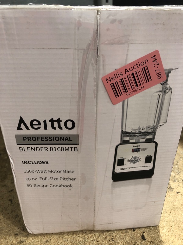 Photo 1 of ******ONLY FOR PARTS****Aeitto Blender, Blenders for Kitchen with 1500-Watt Motor, 68 Oz Large Capacity, Countertop Professional Blenders for Ice Crush, Frozen Drinks, Black