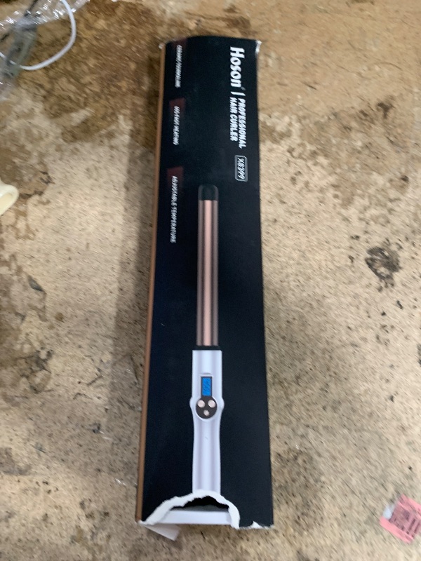 Photo 1 of 1 Inch Extra Long Barrel Curling Wand, Ceramic Tourmaline Curling Wand Professional Dual Voltage with Adjustable Temperature