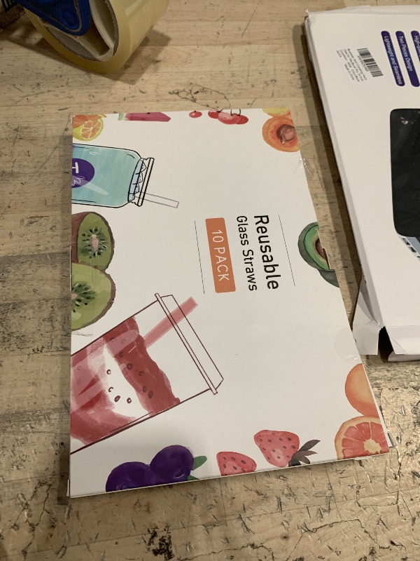 Photo 1 of 10 Pcs Reusable Bent Short Glass Straws,6''x10 mm Colorful Cocktail Glass Straws Shatter Resistant with 2 Cleaner Brush for Whiskey,Coffee,Juice,Soda Drinks,Teas