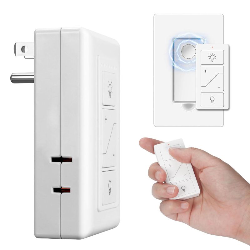 Photo 1 of 
Smart Plug-in Dimmer, Wireless Dimmer Plug with Remote, 2.4GHz Dual Outlets Switch for Lamp Compatible with Alexa, for Dimmable LED, CFL, Incandescent and...