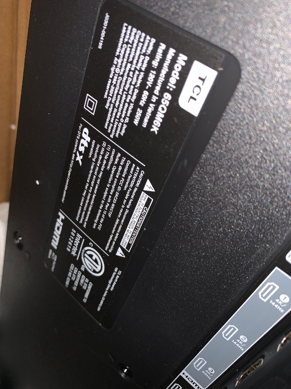 Photo 1 of ***********SCREEN DAMAGED, NON-FUNCTIONAL, FINAL SALE****************
TCL 65-Inch Class QM6K Series QD-Mini LED 4K UHD Google Smart TV Best Value Mini-LED TV - QLED, 144hz, 288hz Gaming Rate, High Contrast Screen, Onkyo Audio, Dolby Atmos (65QM6K, 2025 Mo