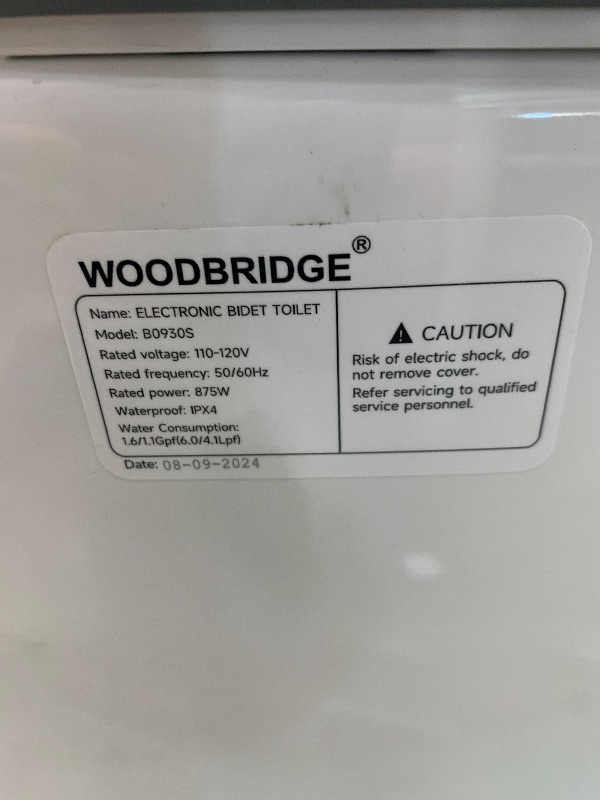 Photo 1 of ****PARTS ONLY**********WOODBRIDGE Smart Bidet Toilet 1.28 GPF Dual Flush, Auto Open & Close, Auto Flush, Foot Sensor,1000 Gram MaP Flushing Score,Movement Drying,Heated Seat,ADA Chair Height and Cleaning Foam Dispenser