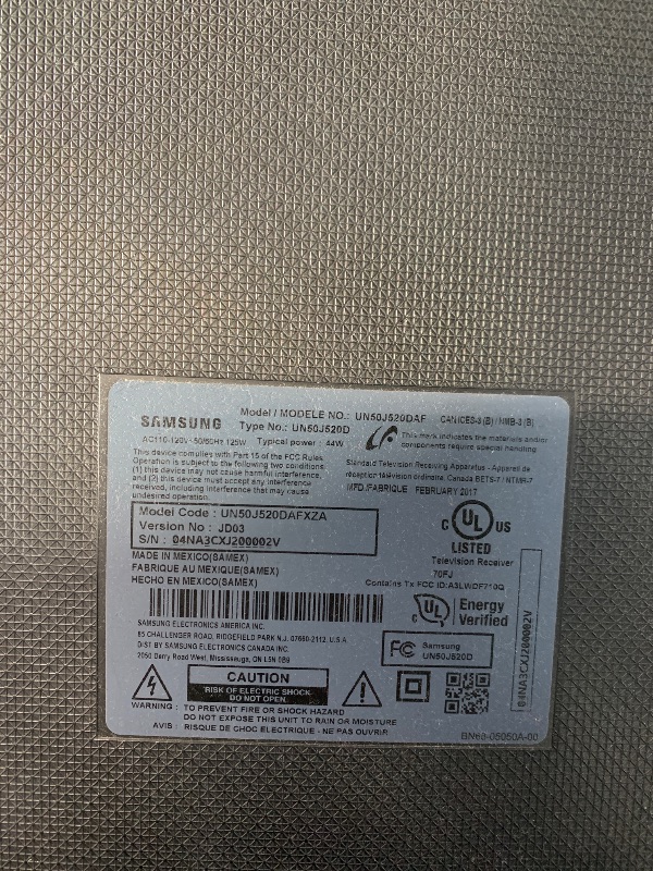 Photo 1 of ***NO POWER TO SCREEN*** Samsung 50-Inch Class Crystal UHD U8000F 4K Smart TV (2025 Model) Endless Free Content, Crystal Processor 4K, MetalStream Design, Knox Security, Alexa Built-in