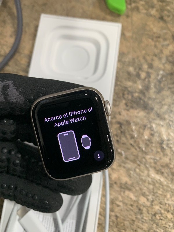 Photo 1 of Apple Watch SE (2nd Gen) [GPS 40mm] Smartwatch with Starlight Aluminum Case with Starlight Sport Band S/M. Fitness and Sleep Trackers, Crash Detection, Heart Rate Monitor, Retina Display