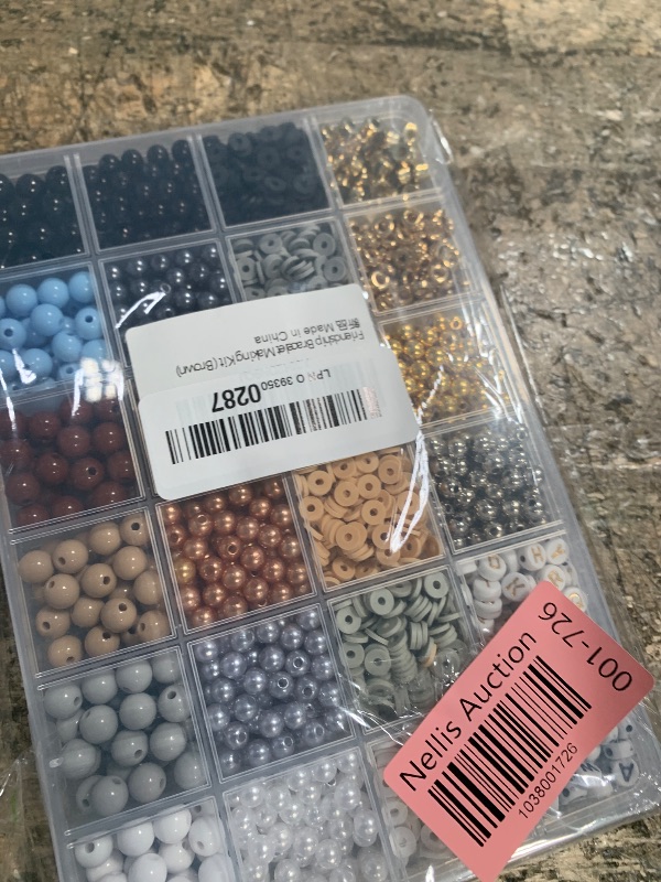 Photo 1 of 2220Pcs White Black Clay Beads Bracelet Making Kit - 6mm Pearl, 8mm Acrylic, Heishi & Letter Spacer Beads for DIY Bracelets & Necklaces