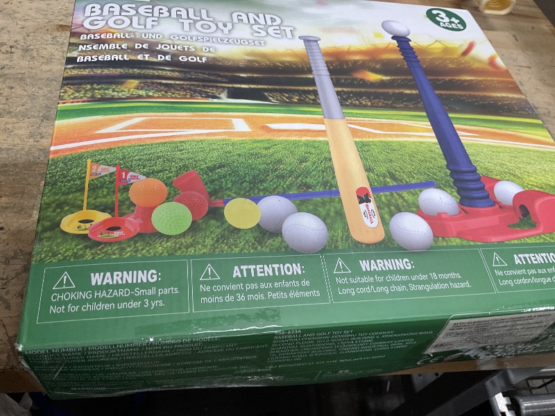 Photo 1 of **MISSING BATTING BALLS ** SMILESSKIDDO T-Ball Set and Golf Clubs for Kids 3-5 - 2 in 1 Tee Ball & Glof Playsets, Indoor & Outdoor Sports Toys | Gifts for Toddlers Age 1-3 2-4 3-5 4-6 5-8 Year Old Boys and Girls Kid