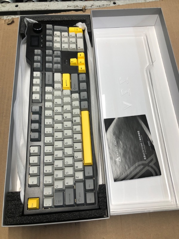 Photo 1 of DAIDAI×AJAZZ AK35I V3 Full Size Hot Swap Mechanical Keyboard with Screen & Knob 2.4G/BT/USB-C Gasket Keyboard FR4 Plate 8000mAh Battery South Facing LED RGB Keyboard (Avocado Axis)
