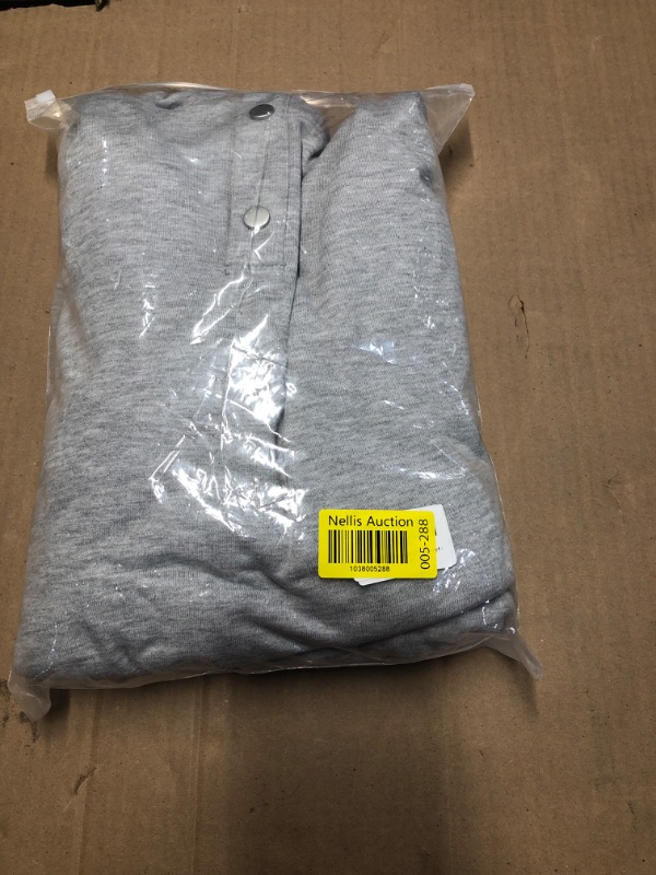 Photo 1 of (MEDIUM) (BAGGED) KIRUNDO Womens Sweatsuits 2 Piece Set 2025 Fall Winter Button Henley Sweatshirt Drawstring Pants Lounge Sets with Pockets(Grey, medium )