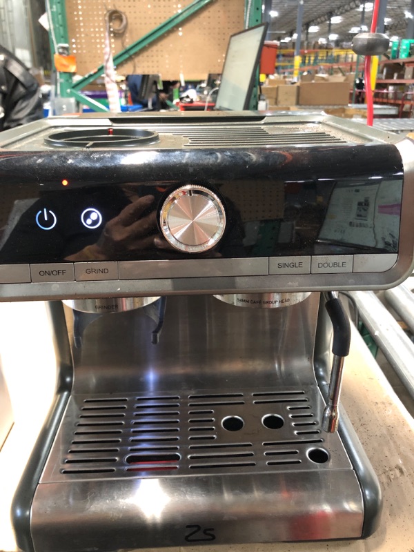Photo 1 of **PARTS ONLY** Espresso Machine with Grinder & Milk Frother - 20 Bar Professional Coffee Maker with 95 oz Removable Water Tank for Home Brewing Lattes and Cappuccinos - Stainless Steel