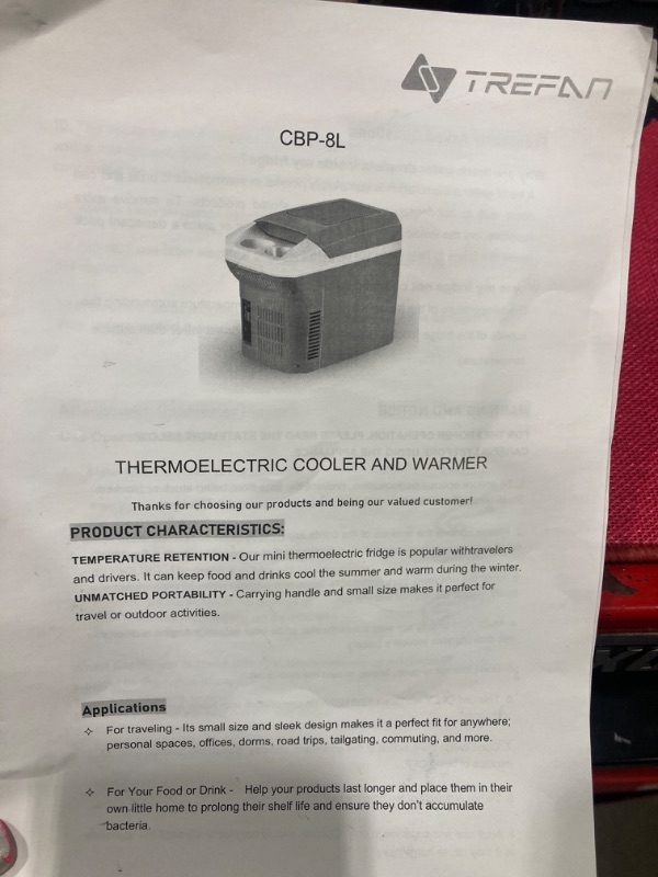 Photo 1 of **TREFAN Electric Car Cooler & Warmer Plug in Cooler with AC/DC Car Mini Fridge Portable Electric Cooler for Car/Camping/Travelling/Truck