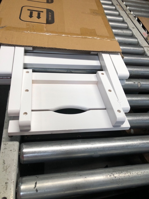 Photo 1 of Folding Step Stool Step Ladder 2 Tier, Multi-Functional Folding Solid Wood Ladder Stool, Step Stool Household Muliti-Color Step Ladder Stool for Household and Office 330lbs,White,2step