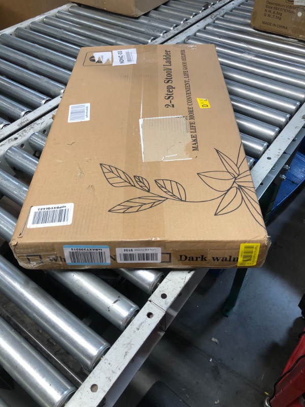 Photo 1 of Folding Step Stool Step Ladder 2 Tier, Multi-Functional Folding Solid Wood Ladder Stool, Step Stool Household Muliti-Color Step Ladder Stool for Household and Office 330lbs,White,2step