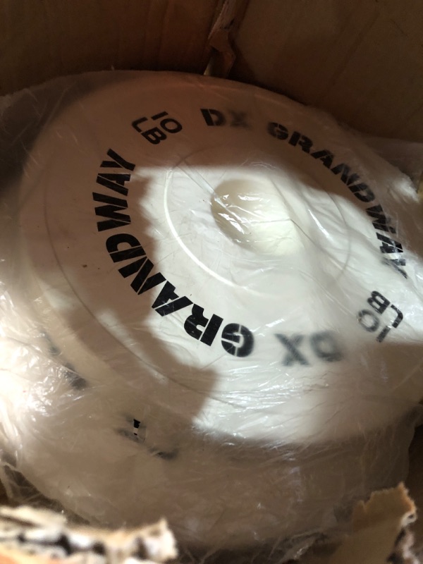 Photo 1 of [37.5LB Pack] DX Grandway Fitness Weight Plates 1.25LB 2.5LB 5LB 10LB 25LB 45LB Pairs Singles Support Plates for Weight Lifting Bumper Strength Training Weight Plates Steel Rubber