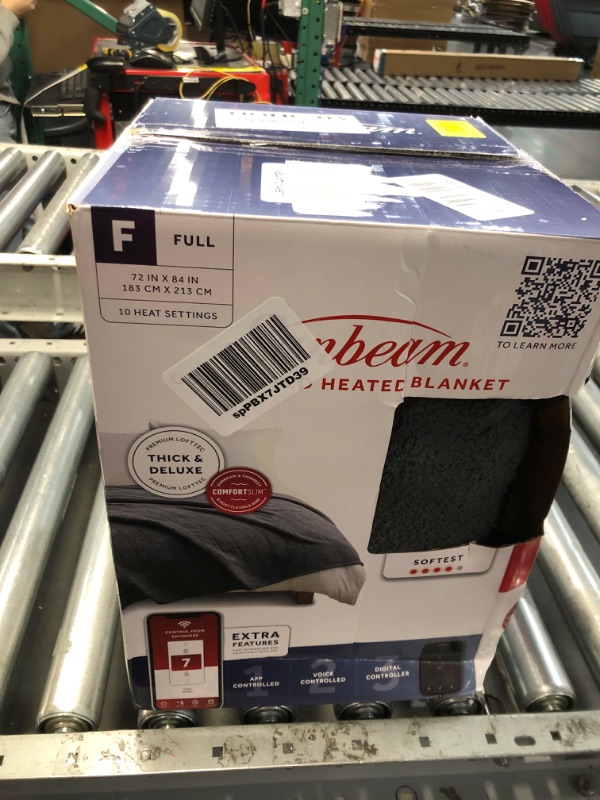 Photo 1 of (MISSING POWER) Sunbeam Electric Wi-Fi Connected Loftec Electric Heated Blanket, 10 Heat Settings, 10-Hour Auto Off, Fast Heating, Smart Heating Blanket, Voice & Wired Controller, Night Fog Grey, Full, 84" x 72"